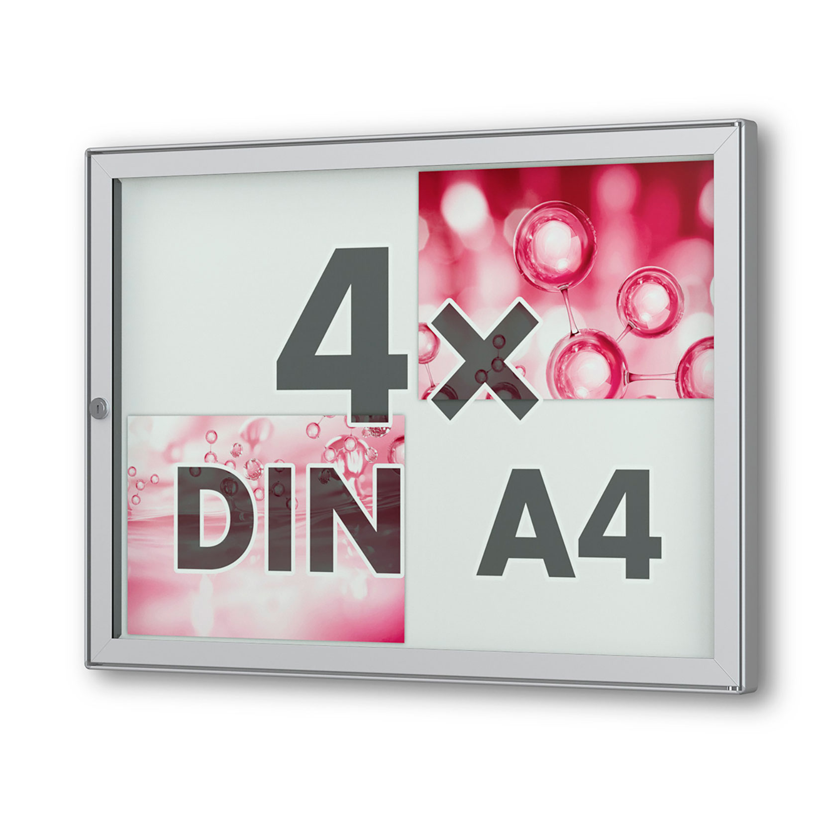 4 x DIN A4 Flachschaukasten Tesus - quer - gerundet 4 x DIN A4 Flachschaukasten Tesus - quer - gerundet