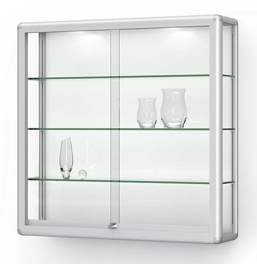 Wandvitrine Glas mit Schiebetüren